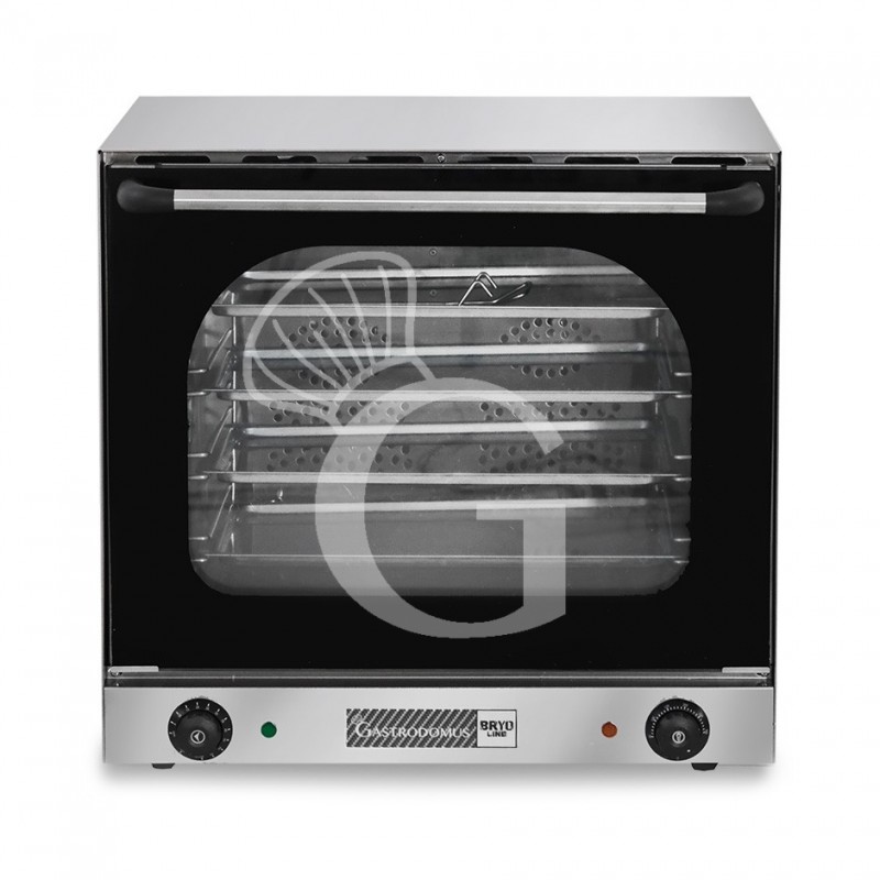 Horno eléctrico de convección, puerta abatible, controles mecánicos, 4 rejillas 435x315 mm, potencia 2,67 kw