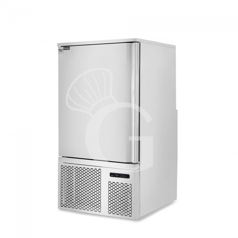 Abatidor de temperatura digital de acero inoxidable para 10 bandejas/rejillas GN 1/1 o 600x400mm, -18°/0°C, con ruedas montadas