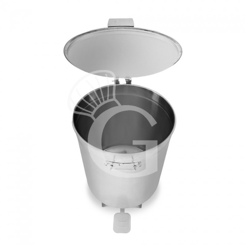 Pattumiera tonda diametro 475 mm in acciaio inox apertura tramite pedale 100 LT