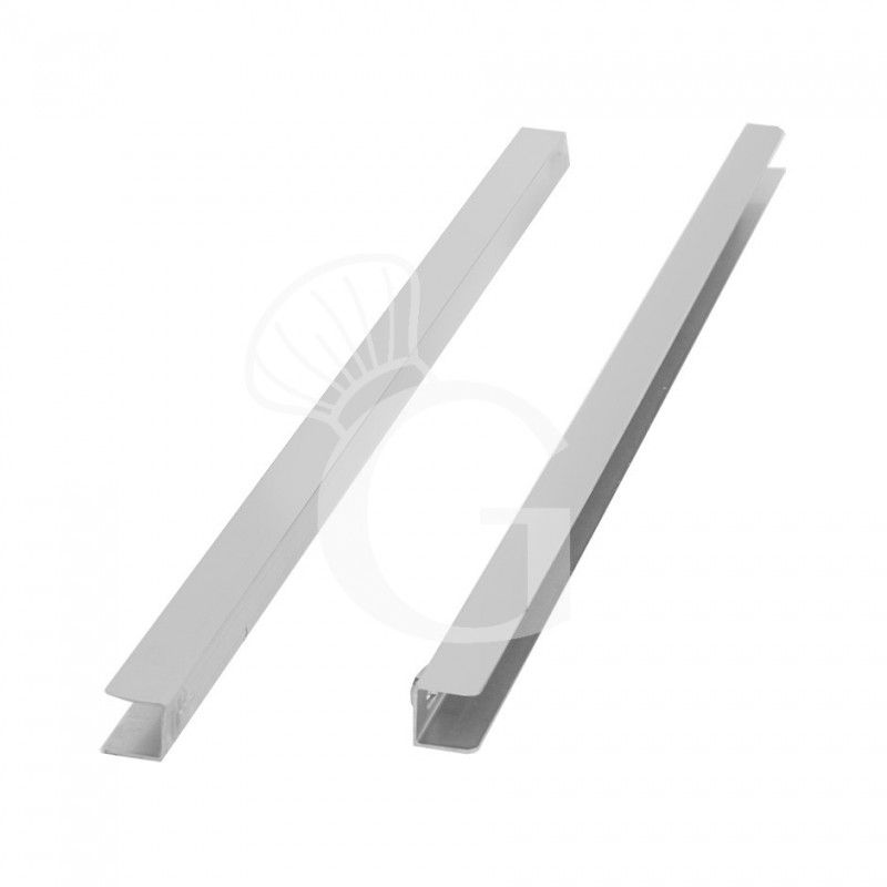 Par de guías de acero inoxidable para mesas refrigeradas Prof. 600 mm