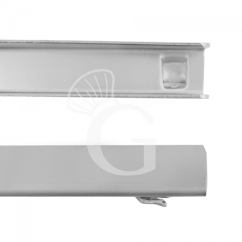Par de guías de acero inoxidable para mesas refrigeradas Prof. 600 mm