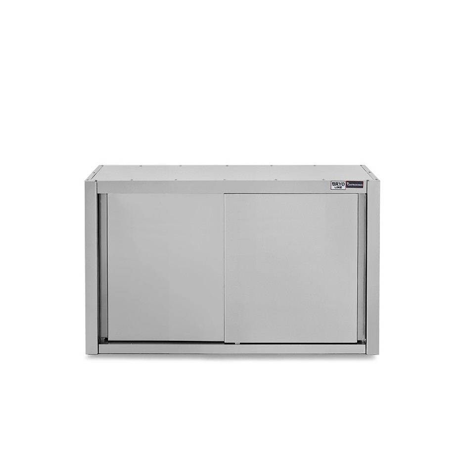Armario de pared inox con escurridor, puertas correderas, 2 estantes perforados, L 1000 mm x P 400 mm x A 1000 mm