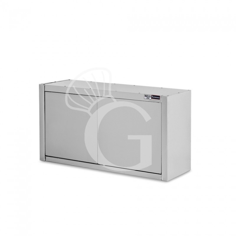 Armario de pared inox con escurridor, 2 puertas batientes, 1 estante perforado, L 800 mm x P 400 mm x A 650 mm