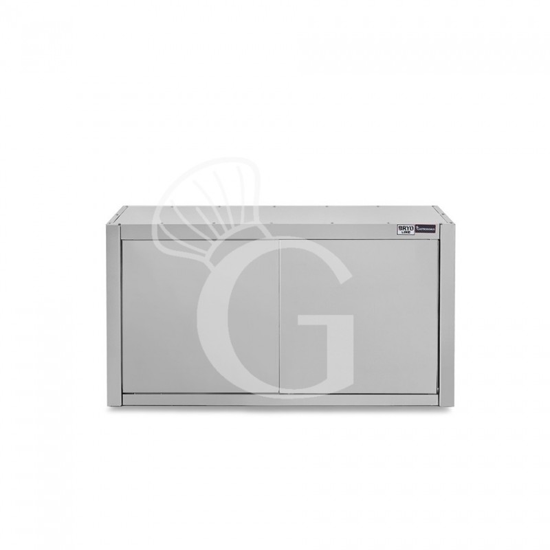 Armario de pared inox con escurridor, 2 puertas batientes, 1 estante perforado, L 800 mm x P 400 mm x A 650 mm