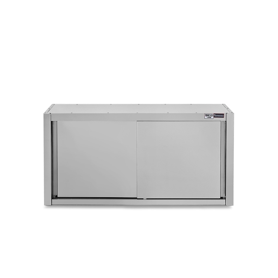 Armario de pared inox con escurridor, puertas correderas, 1 estante perforado, L 1500 mm x P 400 mm x A 660 mm
