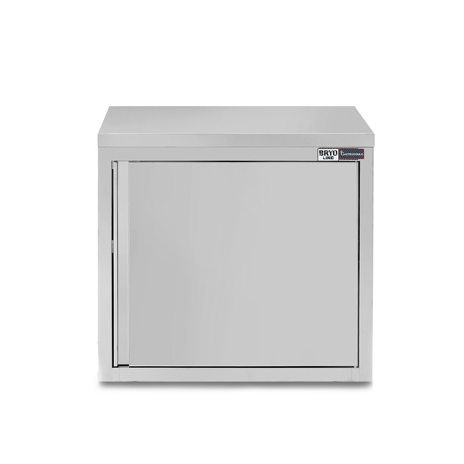 Armario de pared de acero inoxidable con 1 puerta batiente y 1 estante, L 400 mm x P 400 mm x A 660 mm