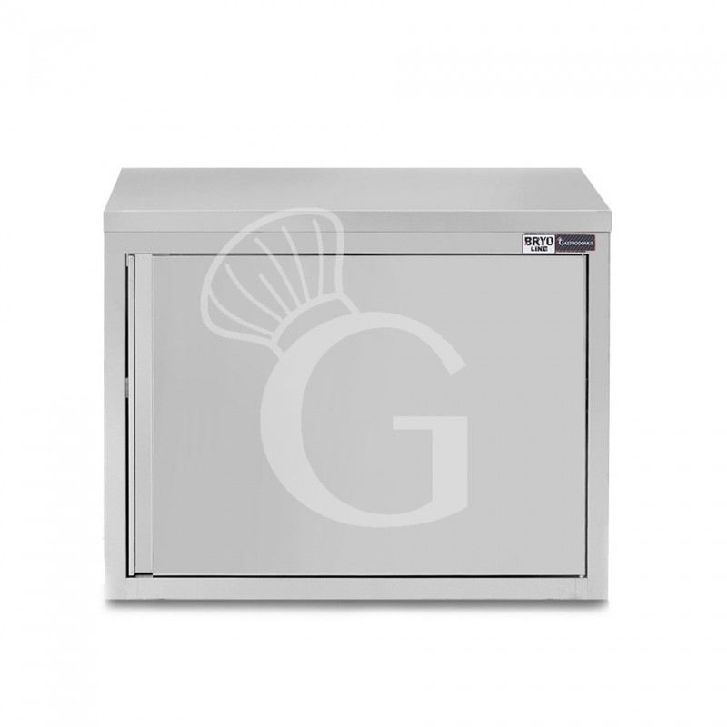 Armario de pared de acero inoxidable con 1 puerta batiente y 1 estante, L 600 mm x P 400 mm x A 800 mm