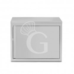 Armario de pared de acero inoxidable con 1 puerta batiente y 1 estante, L 700 mm x P 400 mm x A 660 mm