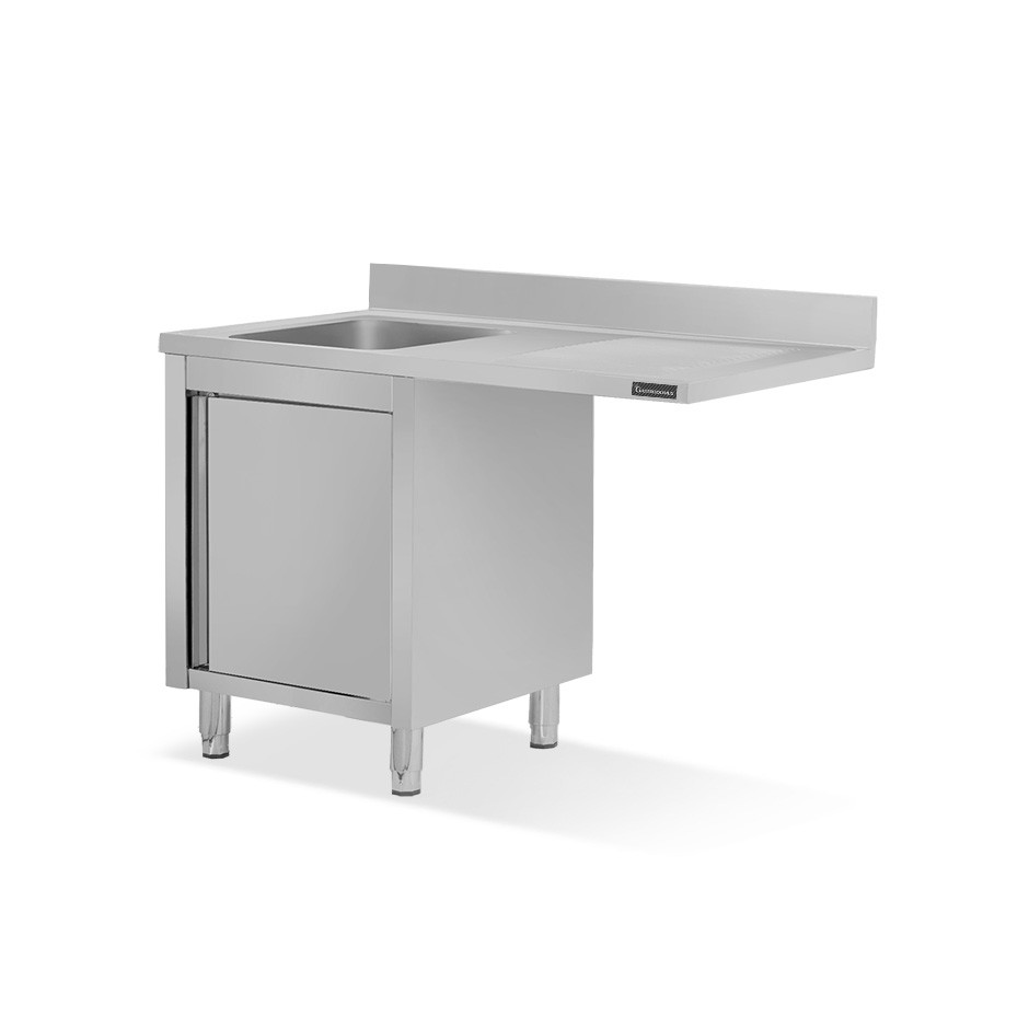 Fregadero con mueble y hueco para lavavajillas, 1 cubeta, escurridor a la derecha L 1400 mm x P 700 mm x A 950 mm