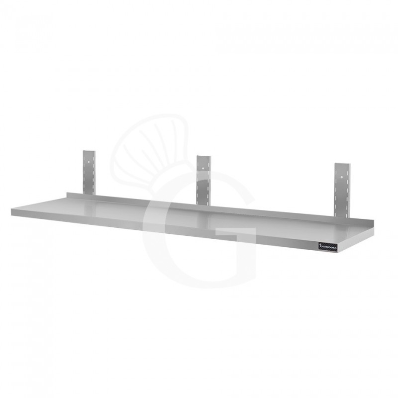 Estante de pared de acero inoxidable L 1800 mm x P 300 mm x A 350 mm