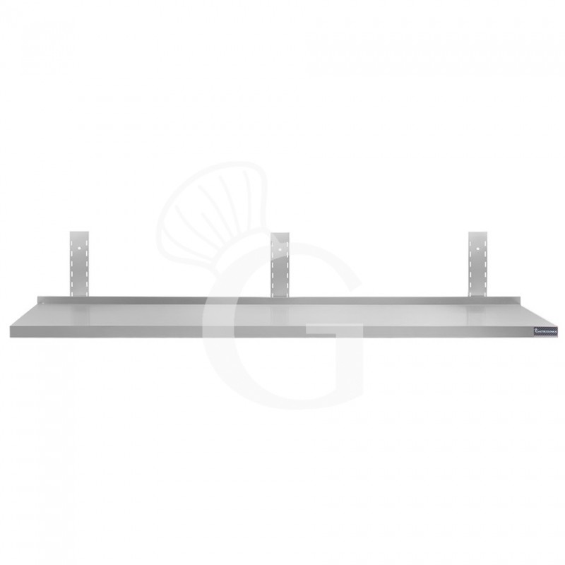 Estante de pared de acero inoxidable L 1800 mm x P 300 mm x A 350 mm