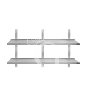 Estante de pared doble de acero inoxidable L 1700 mm x P 400 mm x A 700 mm