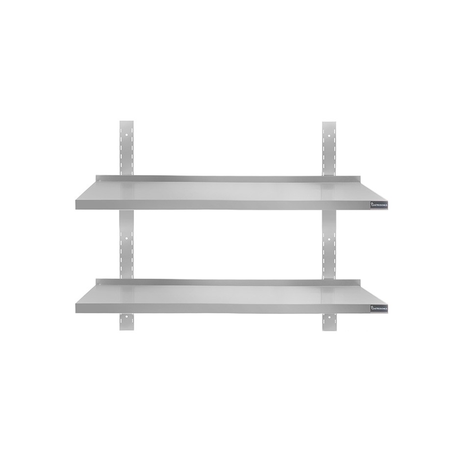 Estante de pared doble de acero inoxidable L 700 mm x P 300 mm x A 700 mm