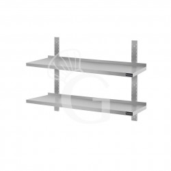 Estante de pared doble de acero inoxidable L 800 mm x P 300 mm x A 700 mm