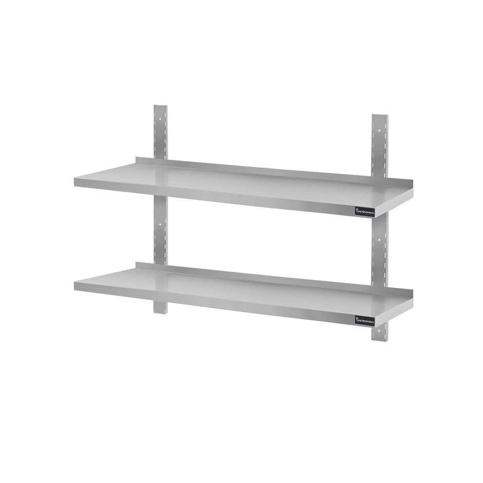 Estante de pared doble de acero inoxidable L 800 mm x P 300 mm x A 700 mm