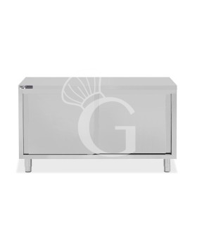 Mesa mural de acero inoxidable 2 puertas correderas L 1500 mm x P 700 mm x A 850 mm