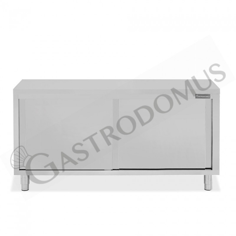 Mesa mural de acero inoxidable 2 puertas correderas L 2000 mm x P 800 mm x A 850 mm