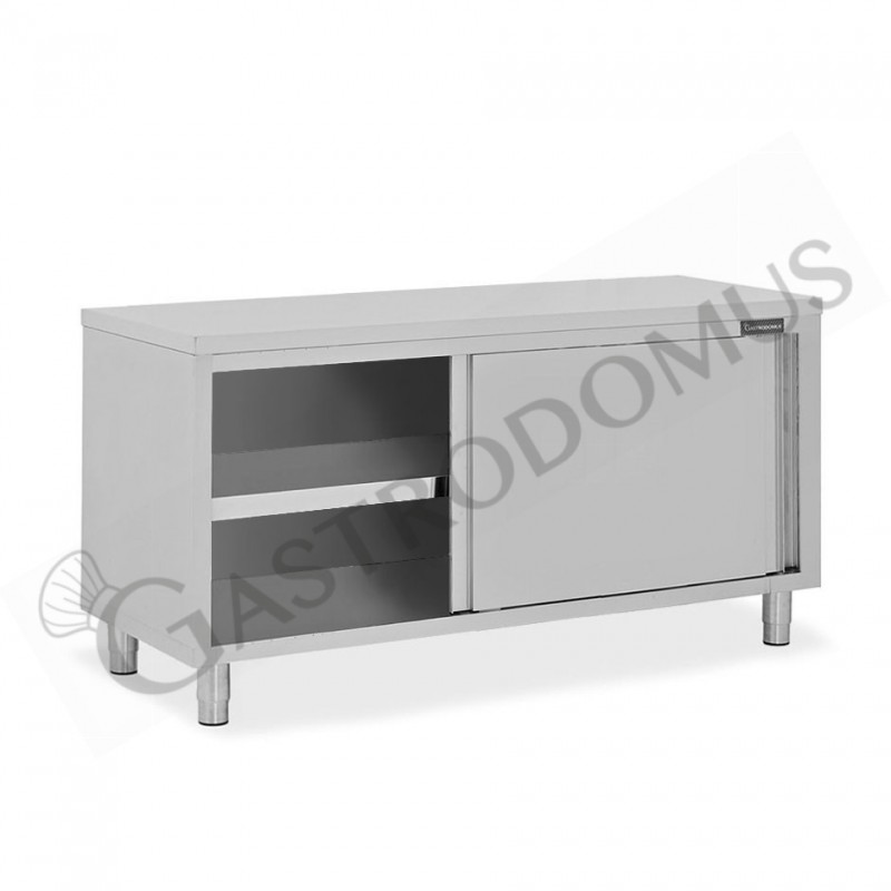 Mesa mural de acero inoxidable 2 puertas correderas L 2000 mm x P 800 mm x A 850 mm