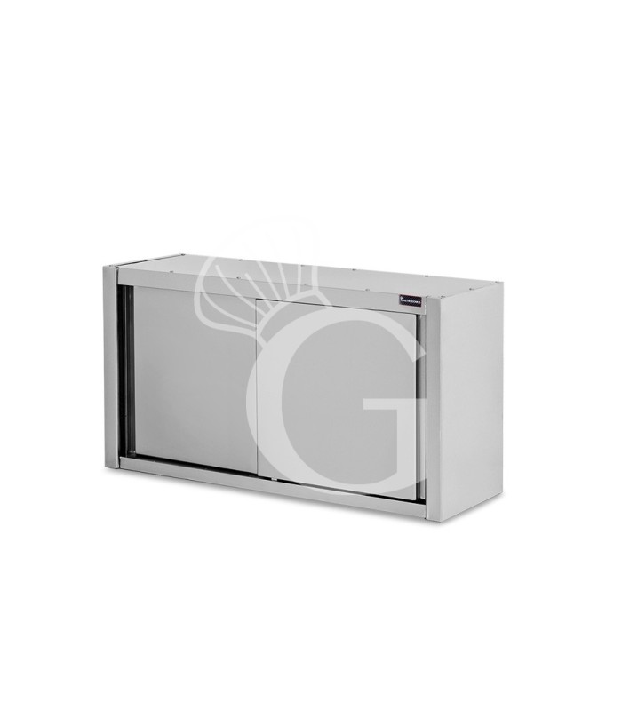 Pensile acciaio inox con porte scorrevoli, 1 ripiano, L 1100 x P 400 x H 650 mm