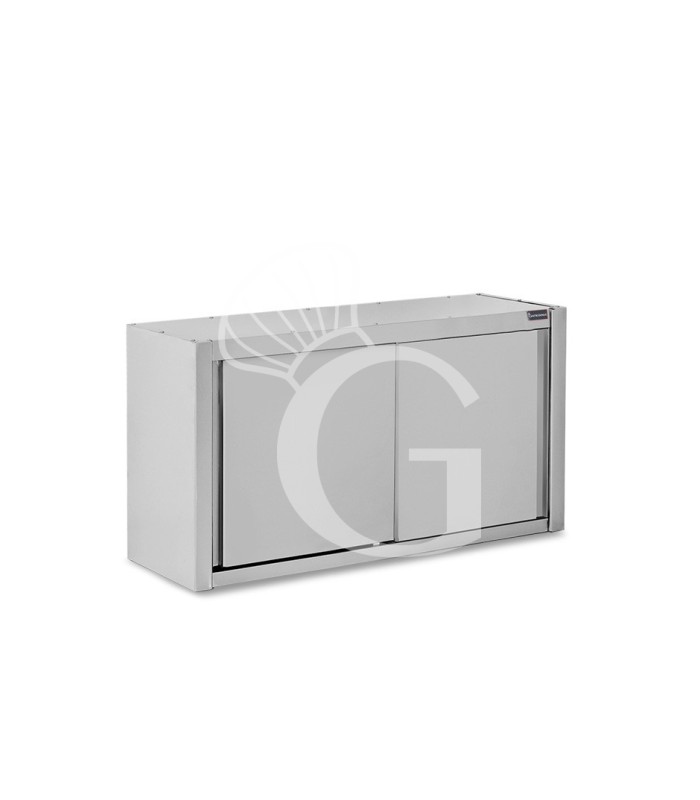 Pensile acciaio inox con porte scorrevoli, 1 ripiano, L 1100 x P 400 x H 650 mm