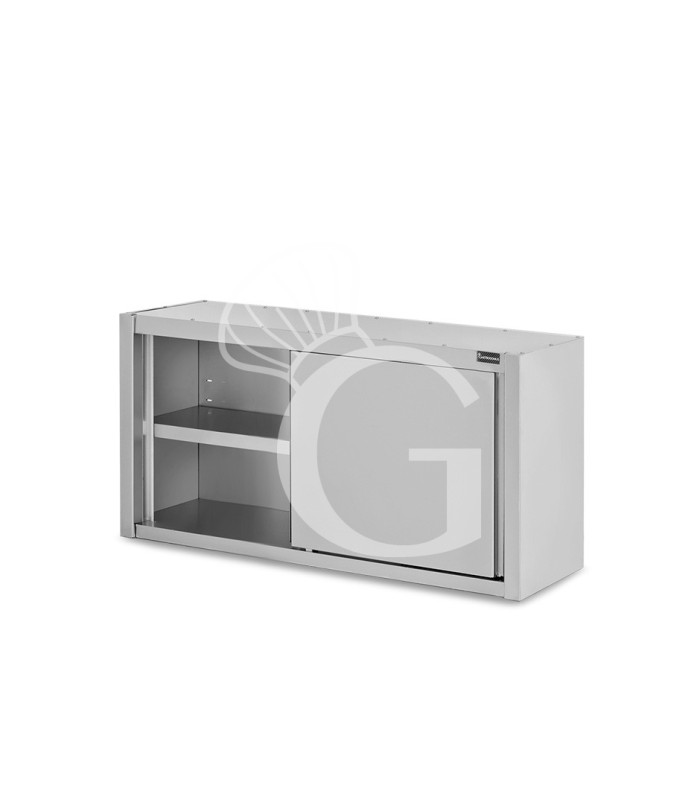 Pensile acciaio inox con porte scorrevoli, 1 ripiano, L 1100 x P 400 x H 650 mm
