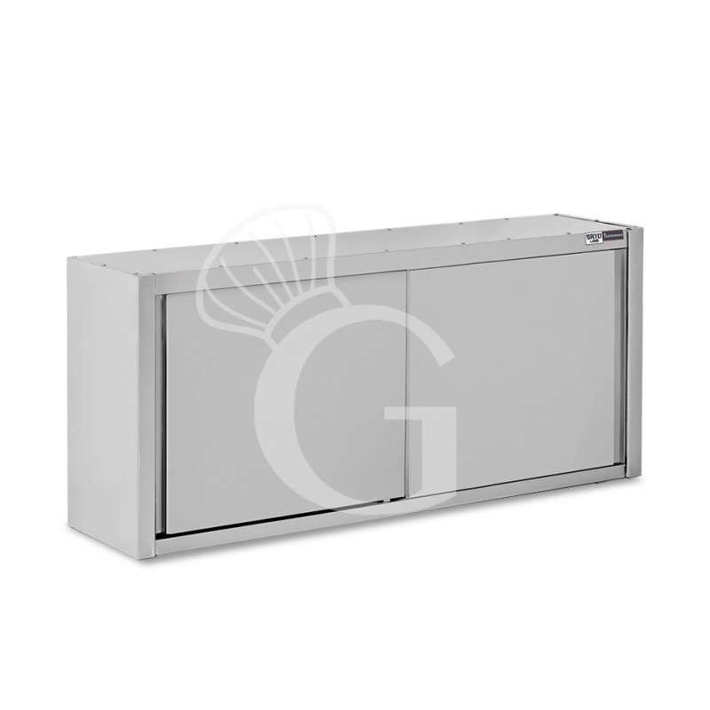 Armario de pared con puertas correderas inox con 1 estante, L 1800 mm x P 400 mm x A 800 mm