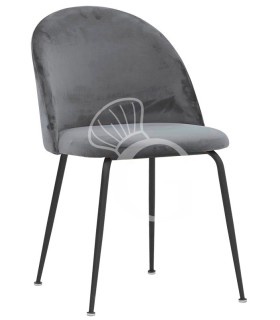 Silla Glamm con estructura de metal pintado y revestimiento de terciopelo