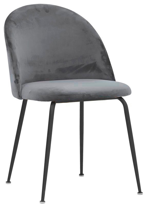 Silla Glamm con estructura de metal pintado y revestimiento de terciopelo