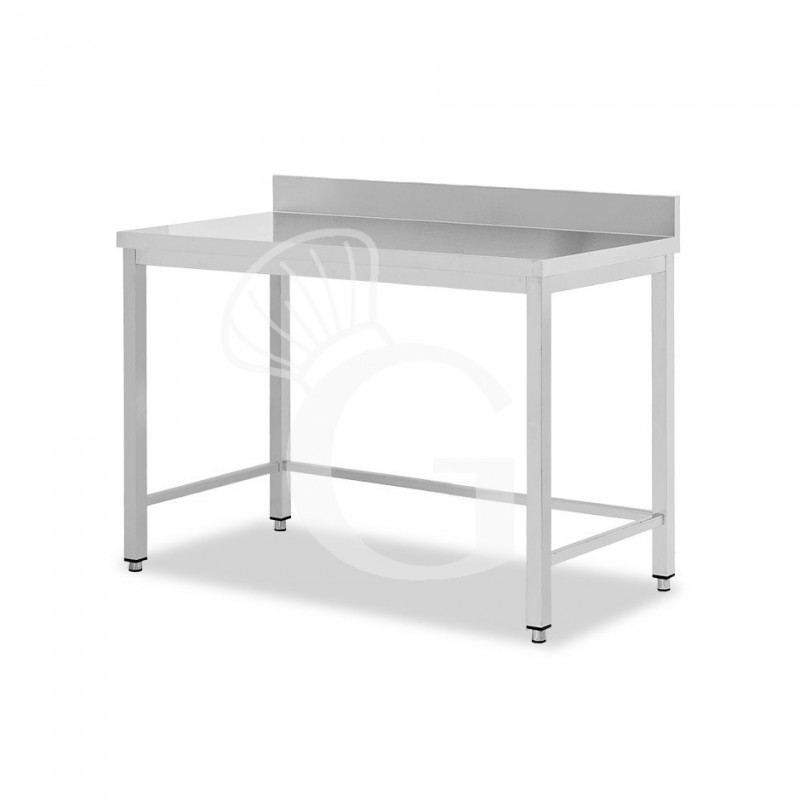 Mesa de acero inoxidable con peto trasero L 1000 mm x P 700 mm x A 950 mm