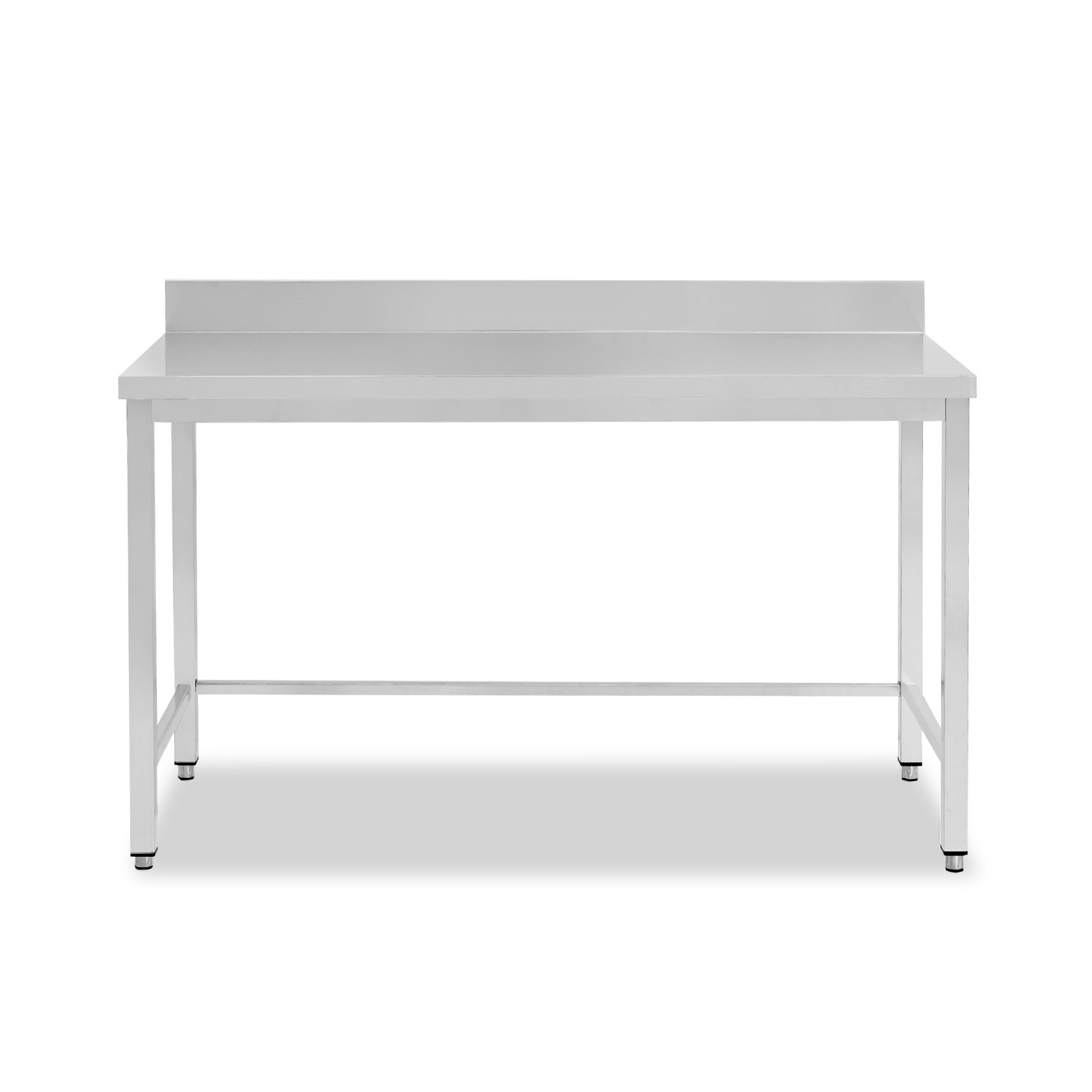 Mesa de acero inoxidable con peto trasero L 1600 mm x P 700 mm x A 950 mm