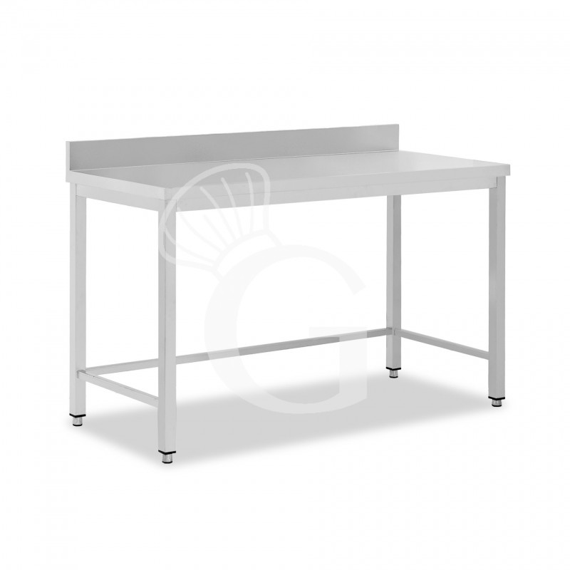 Mesa de acero inoxidable con peto trasero L 1600 mm x P 700 mm x A 950 mm