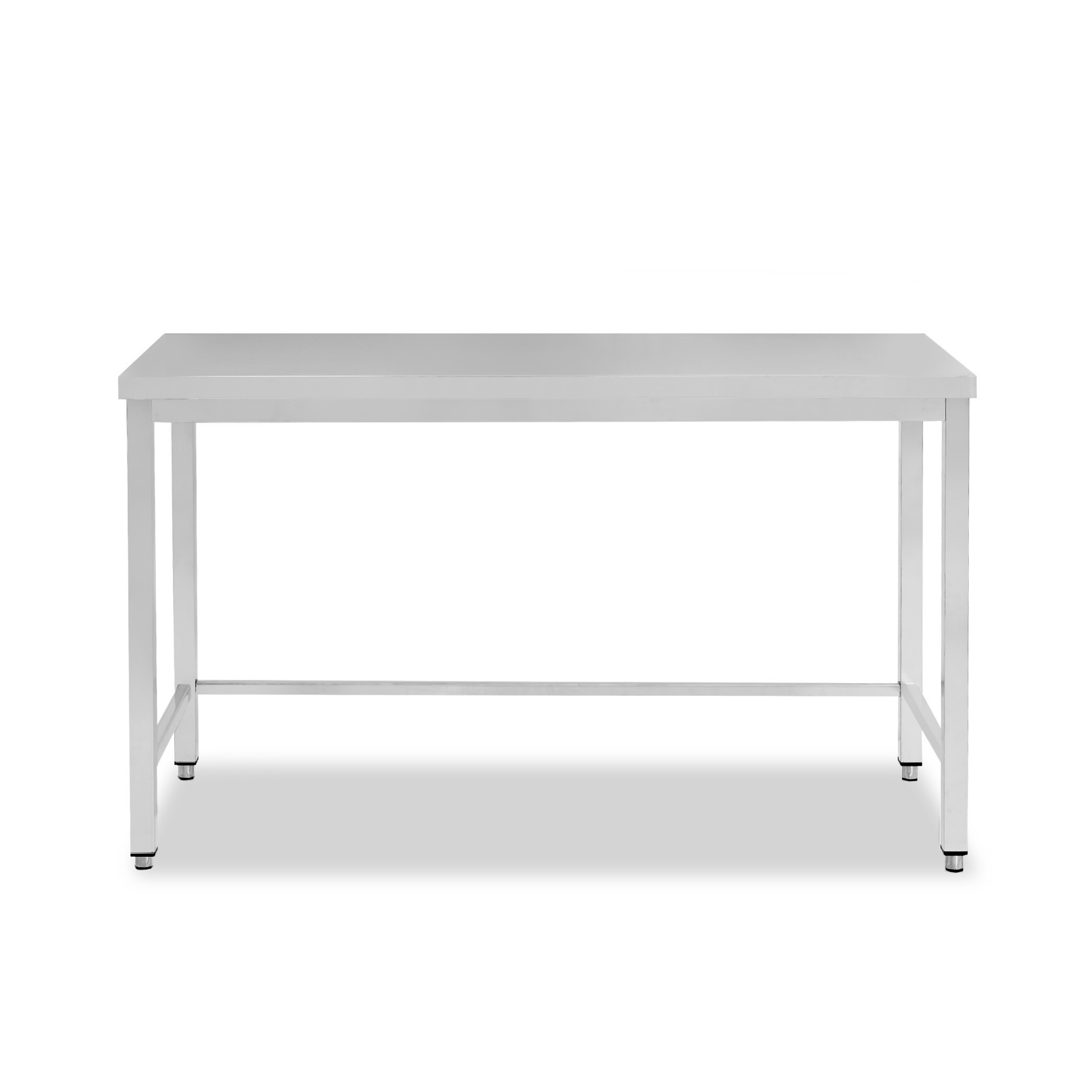 Tavolo semplice in acciaio inox con misure L 1700 mm x P 800 mm x H 850 mm