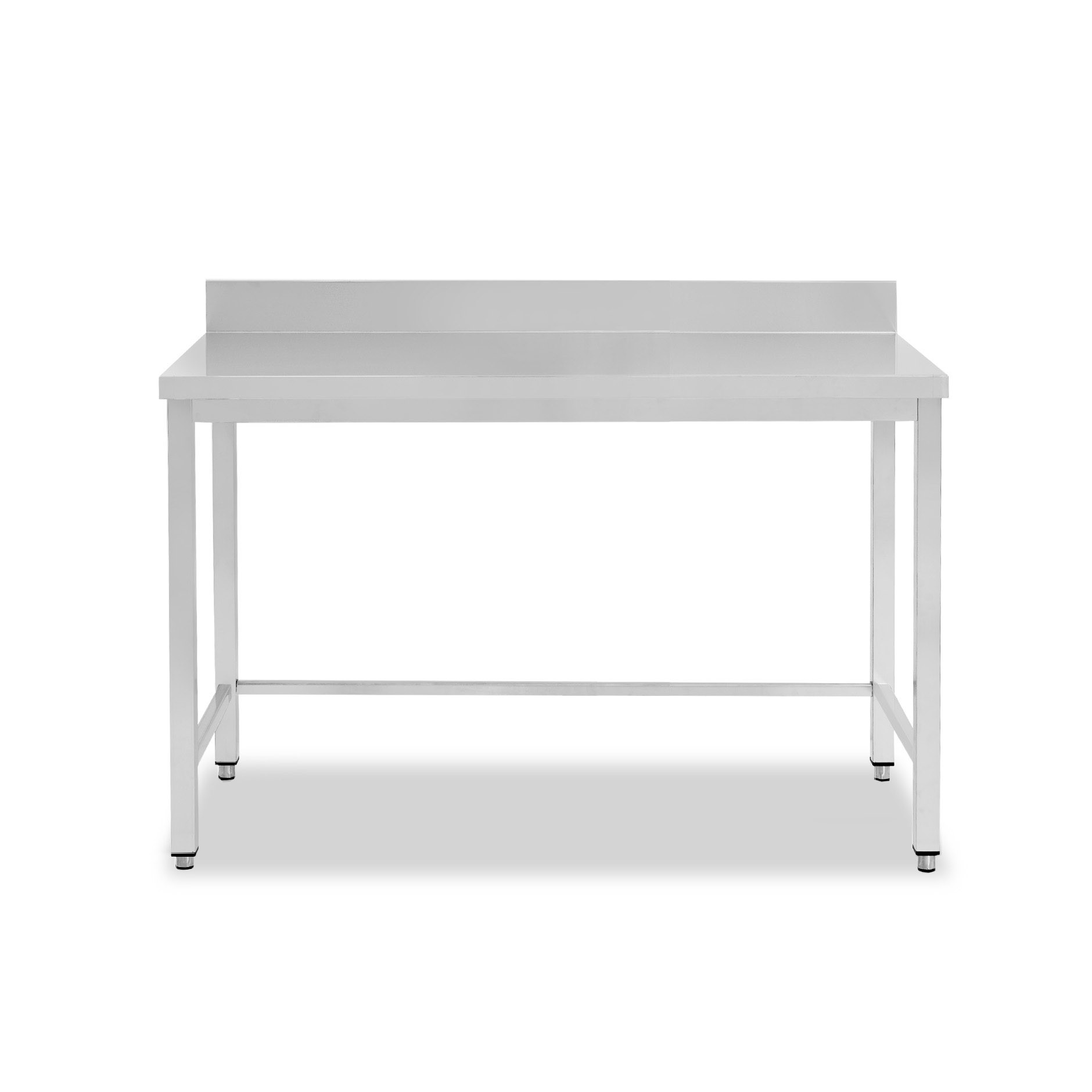 Mesa de acero inoxidable con peto trasero L 1200 mm x P 600 mm x A 950 mm