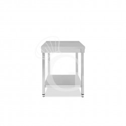 Mesa simple de acero inoxidable con 1 estante, longitud 400 mm x profundidad 600 mm x altura 865 mm