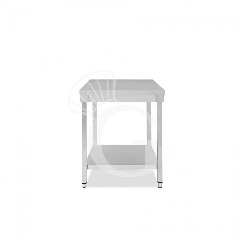 Mesa simple de acero inoxidable con 1 estante, longitud 400 mm x profundidad 600 mm x altura 865 mm Mesa simple de acero inoxidable con 1 estante, longitud 400 mm x profundidad 600 mm x altura 865 mm