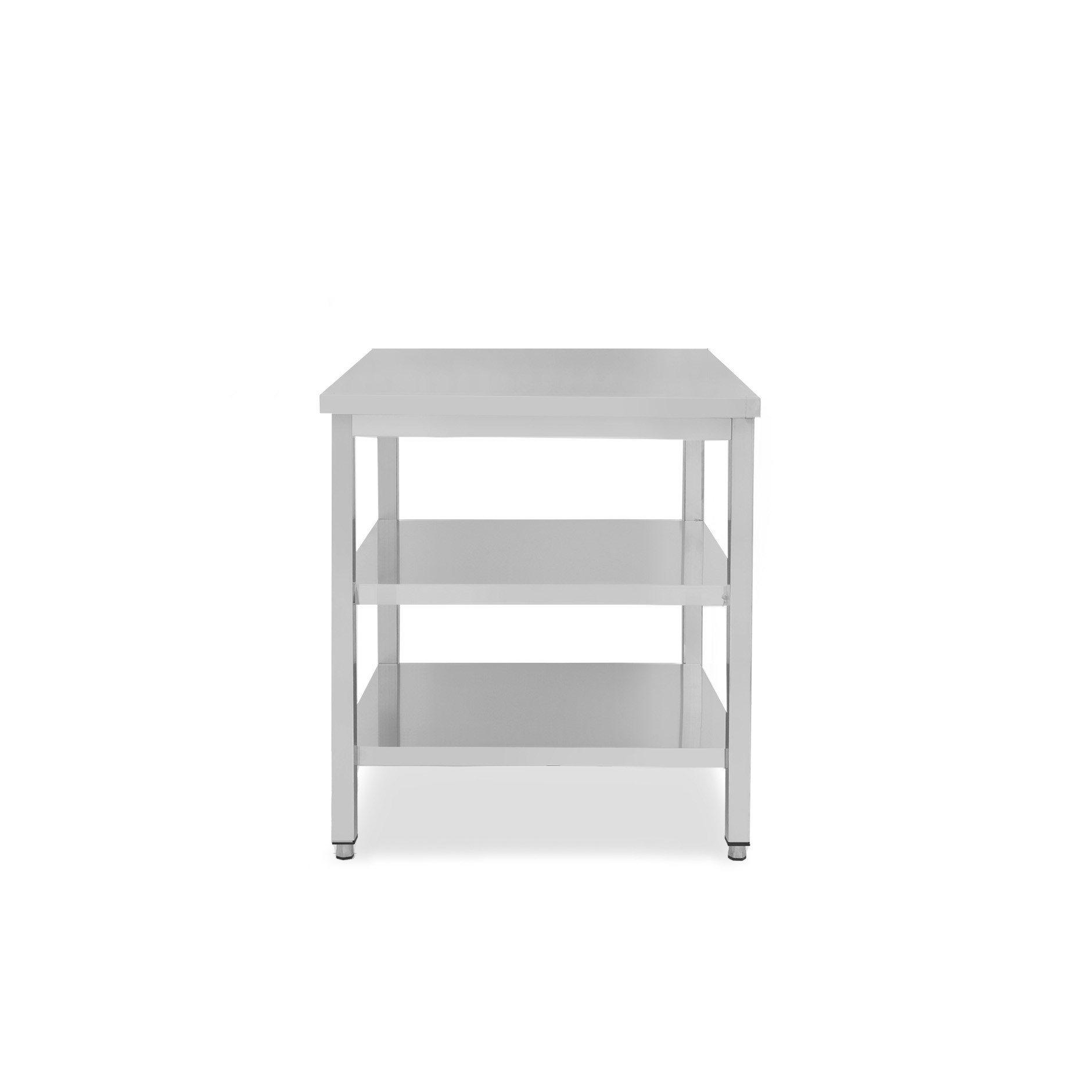 Mesa de acero inoxidable 2 estantes L 700 mm x P 700 mm x A 865 mm