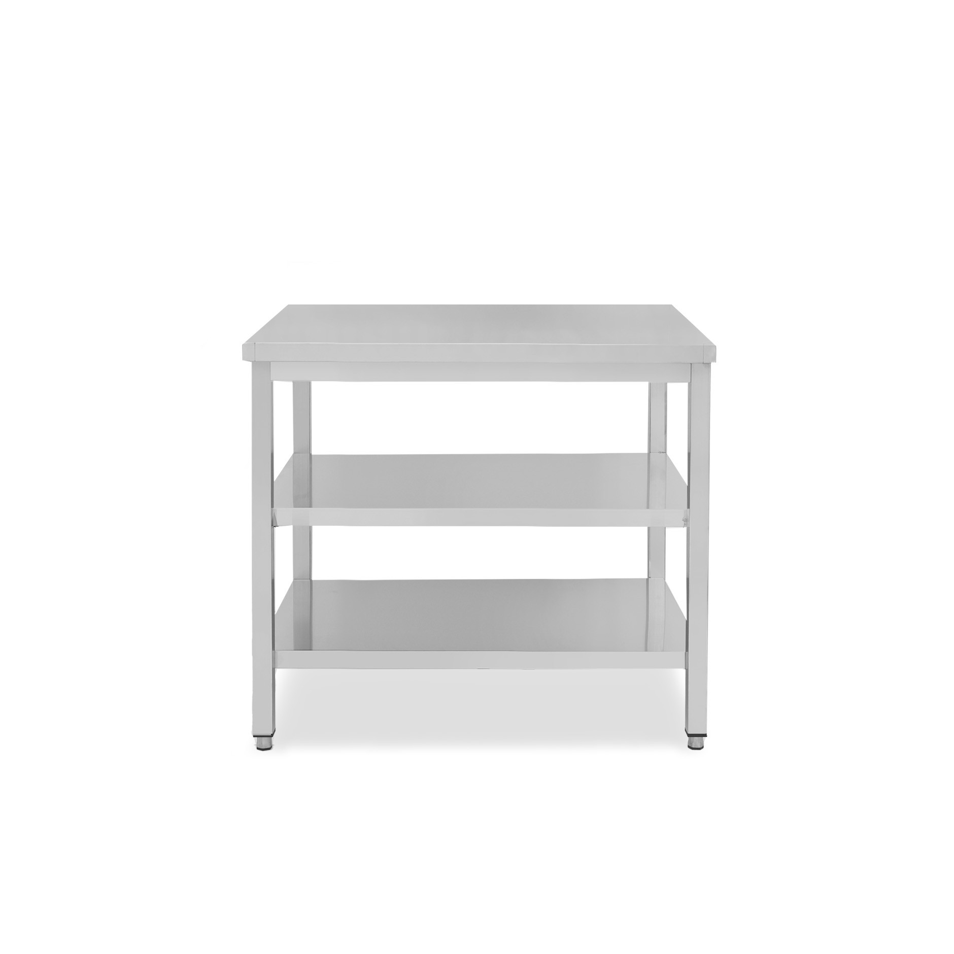Mesa de acero inoxidable 2 estantes L 900 mm x P 700 mm x A 865 mm