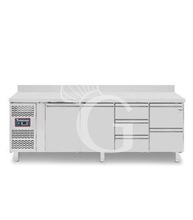 Mesa Refrigerada 5 Cajones Peto 2 Puertas 700 mm -2°C/+8°C Motor a la Izquierda