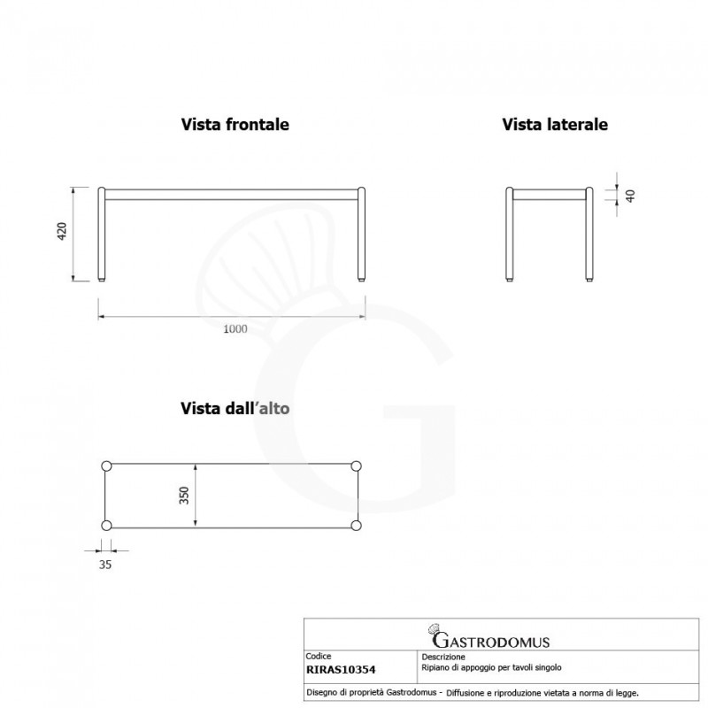 Estante de sobremesa, L 1000 x P 365 x A 425 mm