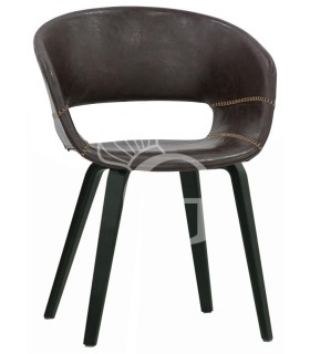 Silla Yoga con estructura de madera y revestimiento de ecopiel. Dimensiones L 420 mm x P 420 mm x H 750 mm