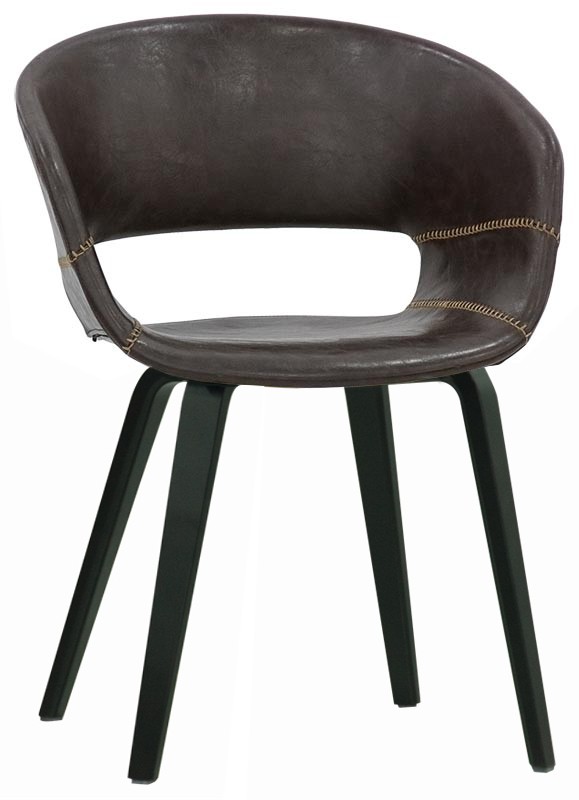 Silla Yoga con estructura de madera y revestimiento de ecopiel. Dimensiones L 420 mm x P 420 mm x H 750 mm