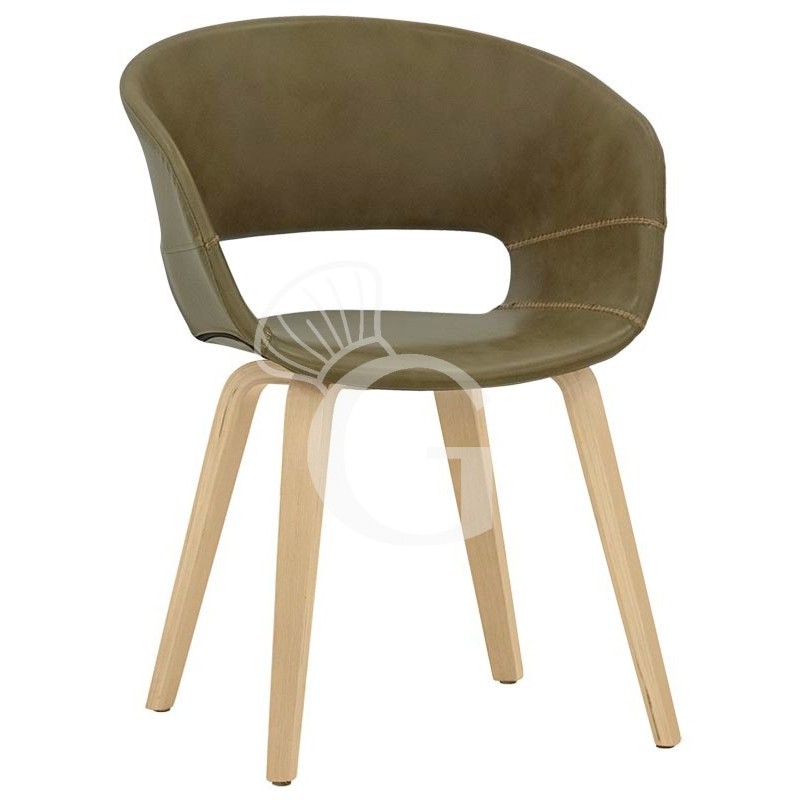 Silla Yoga con estructura de madera y revestimiento de ecopiel. Dimensiones L 420 mm x P 420 mm x H 750 mm