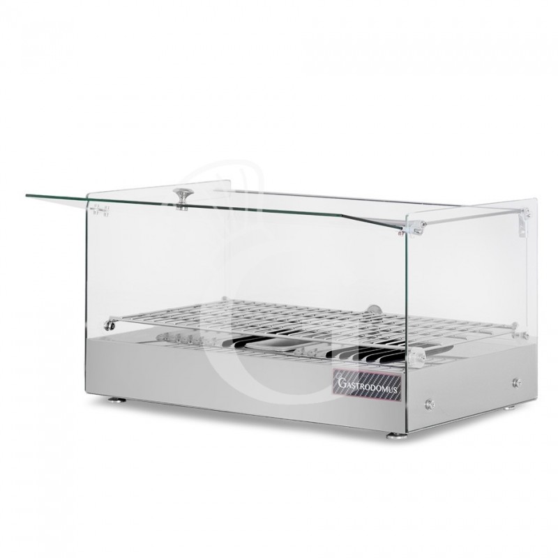 Vitrina caliente de vidrio y acero inoxidable +30°C/+90°C 35 LT L 555 mm x P 360 mm x A 305 mm