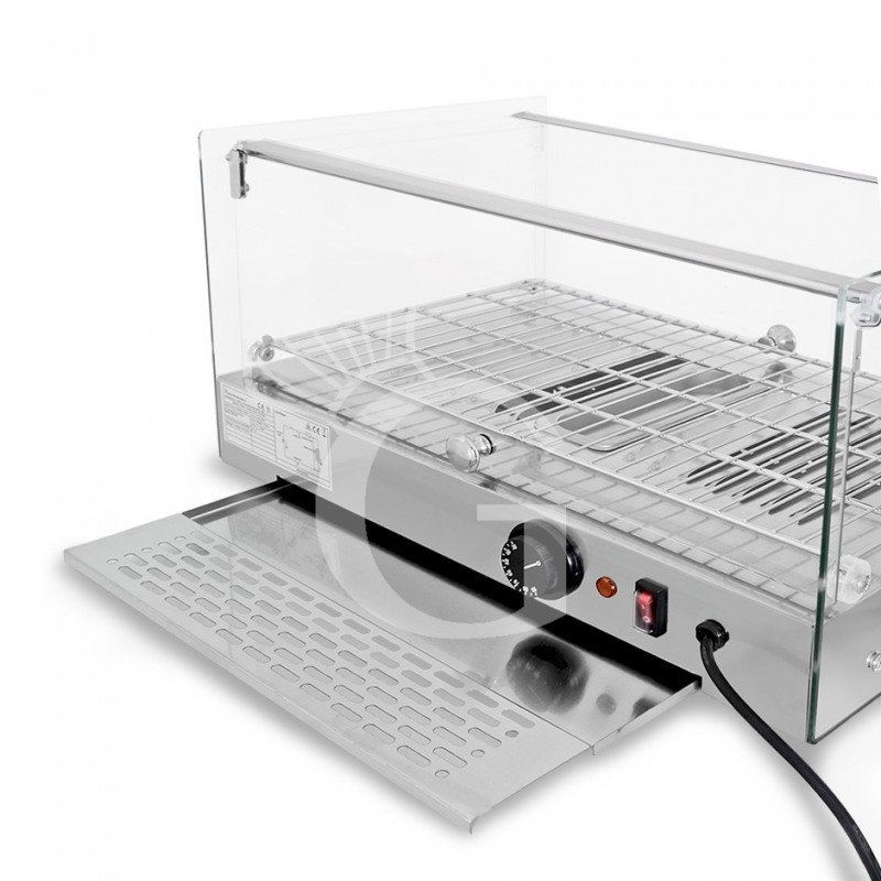 Vitrina caliente de vidrio y acero inoxidable +30°C/+90°C 35 LT L 555 mm x P 360 mm x A 305 mm