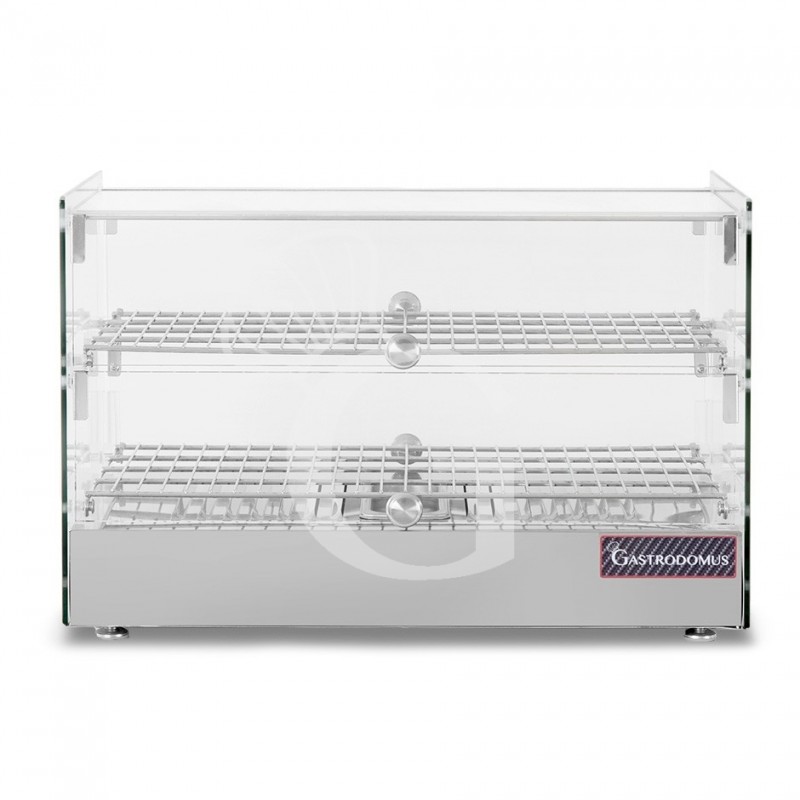 Vitrina caliente de vidrio y acero inoxidable +30°C/+90°C 50 LT L 555 mm x P 375 mm x A 370 mm