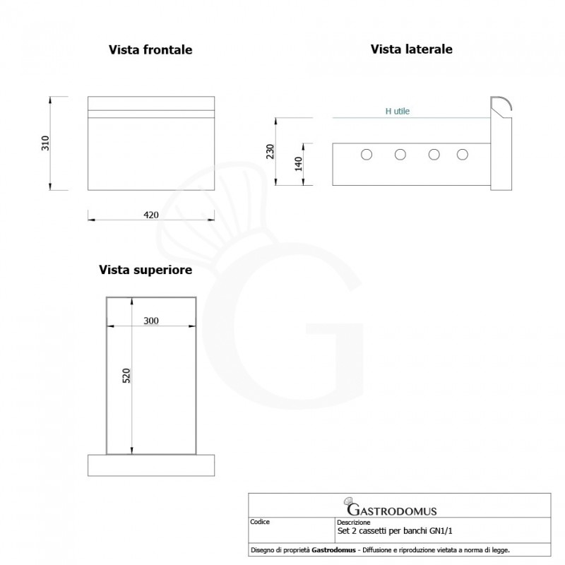 Mesa Refrigerada 6 Cajones 1 Puerta 700 mm de profundidad -2°C/+8°C  Motor a la Izquierda