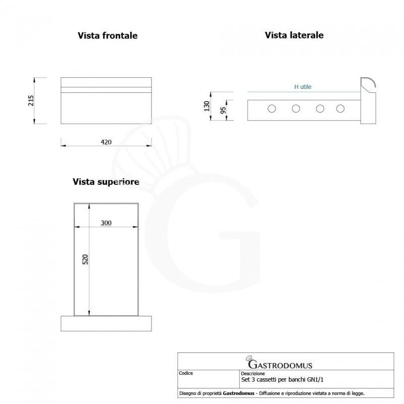 Mesa Refrigerada 6 Cajones 2 Puertas 700 mm de profundidad -2°C/+8°C, peto trasero, Motor a la Izquierda