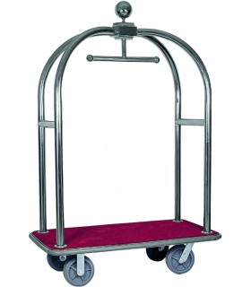 Carro portaequipaje con perchero de acero inoxidable - L 1240 mm x P 640 mm x A 1900 mm