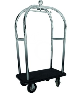 Carro portaequipaje con perchero de acero inoxidable - L 1100 mm x P 620 mm x A 1980 mm