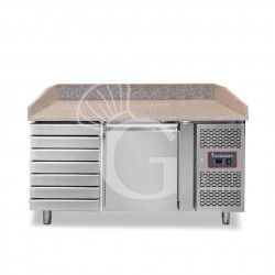 Mesa refrigerada para pizza 600X400 1 Puerta 7 Cajones 210 LT